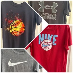 Bundle of Nike/Under Armour Graphic Kids T-Shirts Size Youth Medium